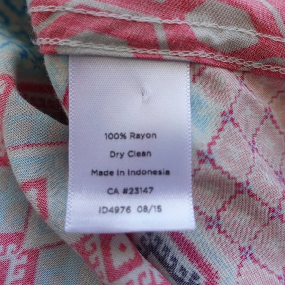 Talbots Top Womens 1X Red Western Shirt Aztec Boho Allover Patchwork Petites - Picture 11 of 12